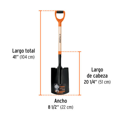 Pala recta T-2000 puño Y Truper - Imagen 3