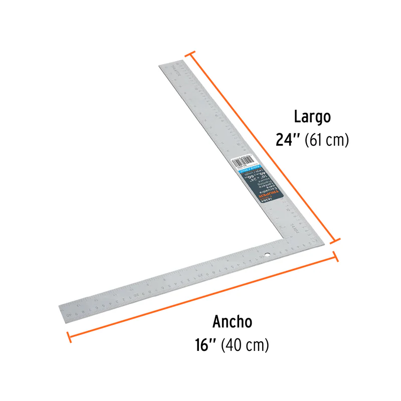 Escuadra 16 x 24 de acero para cantero 14384 - TRUPER