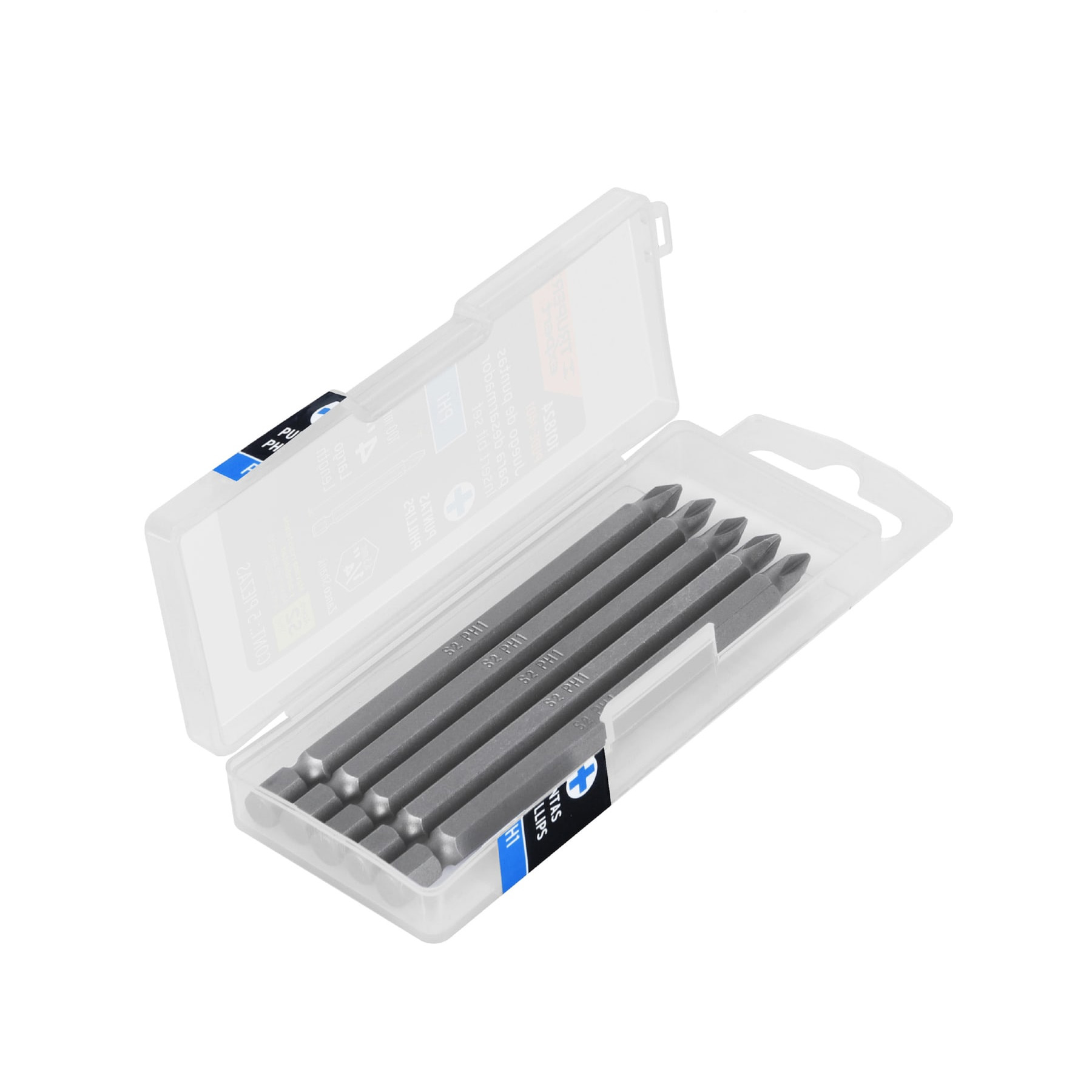Estuche con 5 puntas de cruz PH1 largo 4″ 101824 – Truper