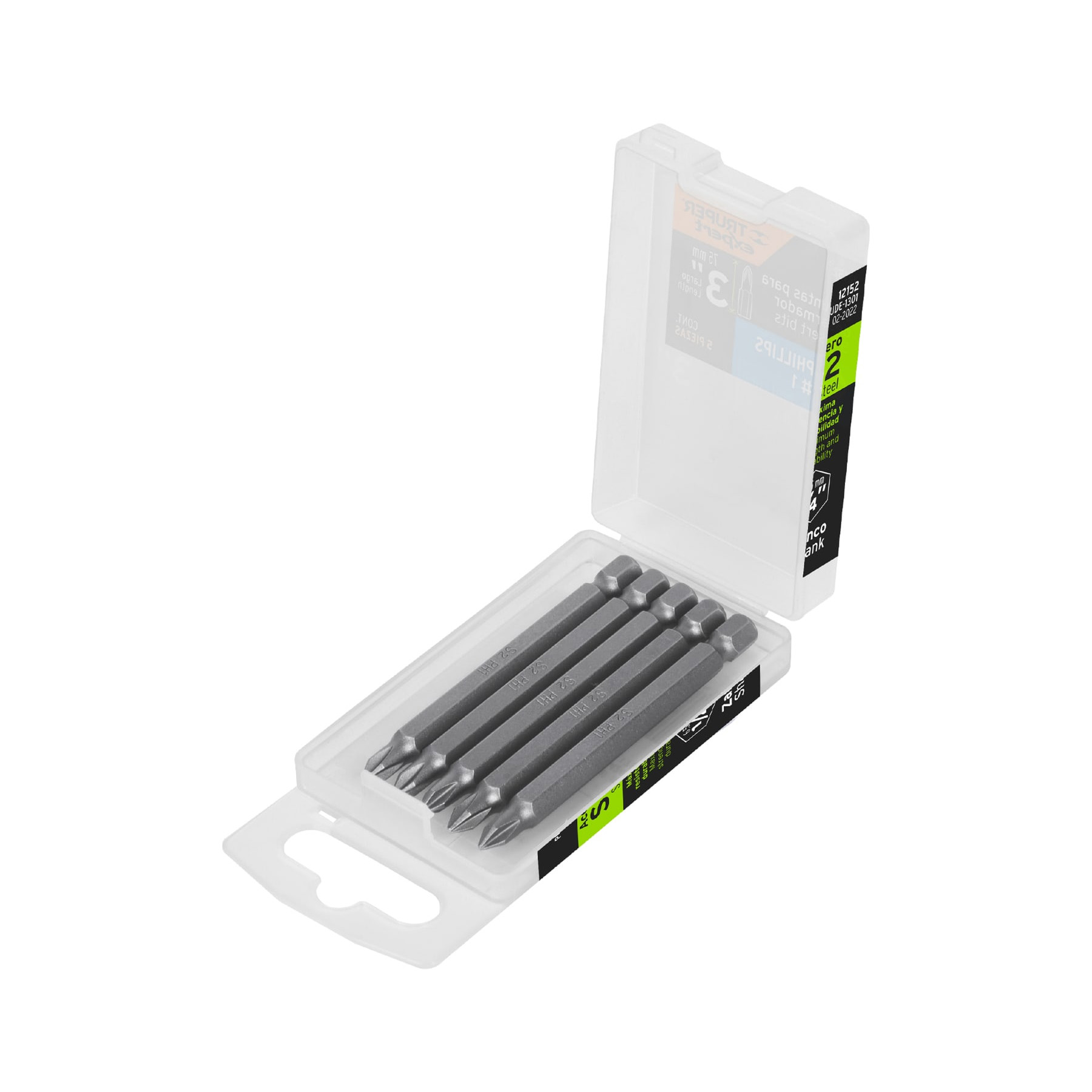 Estuche con 5 puntas de cruz PH1 largo 3″ 12152- Truper