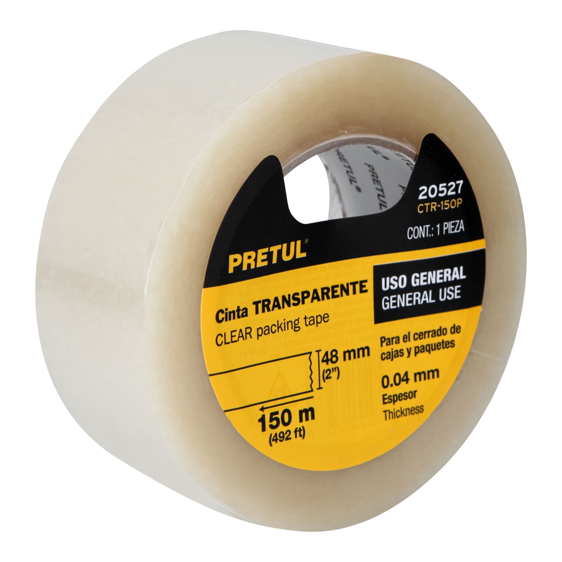 Cinta de embalaje transparente 48MM X 150MM PRETUL 20527