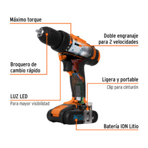 TALADRO INALAMBRICO 1/2 INCLUYE BATERIA 11011  - TRUPER