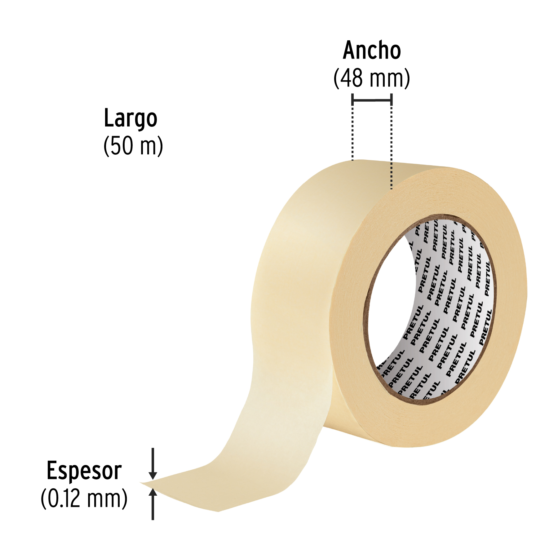 Cinta masking tape 2 x 40 Yardas 20672 - Pretul - Imagen 2